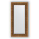 Зеркало с фацетом в багетной раме - бронзовый акведук 93 мм, 57 х 117 см, Evoform - фото 6051199