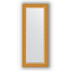Зеркало с фацетом в багетной раме - сусальное золото 80 мм, 55 х 135 см, Evoform - фото 6051207