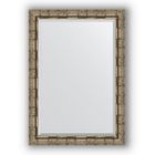 Зеркало с фацетом в багетной раме - серебряный бамбук 73 мм, 73 х 103 см, Evoform - фото 306897937