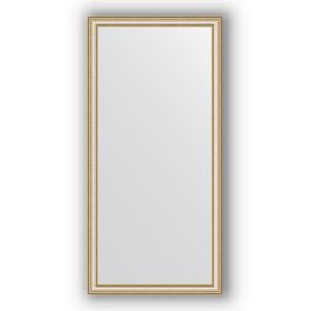 Зеркало в багетной раме - золотые бусы на серебре 60 мм, 75 х 155 см, Evoform