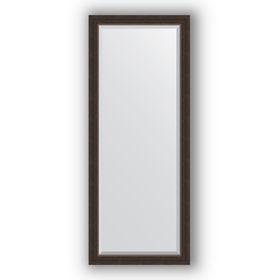 Зеркало с фацетом в багетной раме - палисандр 62 мм, 61 х 151 см, Evoform
