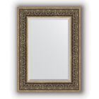 Зеркало с фацетом в багетной раме - вензель серебряный 101 мм, 59 х 79 см, Evoform - фото 6051254