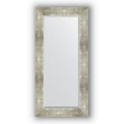 Зеркало с фацетом в багетной раме - алюминий 90 мм, 56 х 116 см, Evoform - фото 6051257