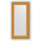 Зеркало с фацетом в багетной раме - сусальное золото 80 мм, 55 х 115 см, Evoform - фото 6051263