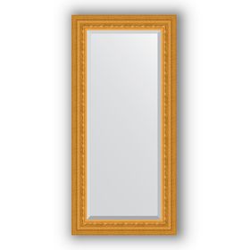 Зеркало с фацетом в багетной раме - сусальное золото 80 мм, 55 х 115 см, Evoform