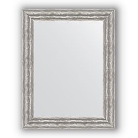 Зеркало в багетной раме - волна хром 90 мм, 70 х 90 см, Evoform