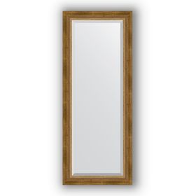 Зеркало с фацетом в багетной раме - состаренное бронза с плетением 70 мм, 53 х 133 см, Evoform