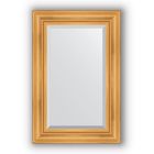 Зеркало с фацетом в багетной раме - травленое золото 99 мм, 59 х 89 см, Evoform - фото 6051281