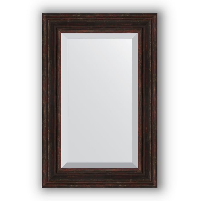 Зеркало с фацетом в багетной раме - тёмный прованс 99 мм, 59 х 89 см, Evoform