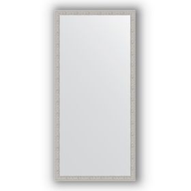 Зеркало в багетной раме - волна алюминий 46 мм, 71 х 151 см, Evoform