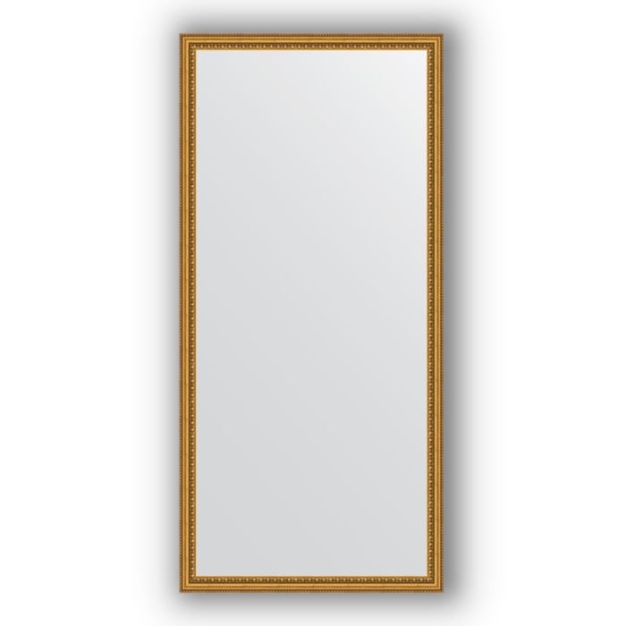 Зеркало в багетной раме - бусы золотые 46 мм, 72 х 152 см, Evoform