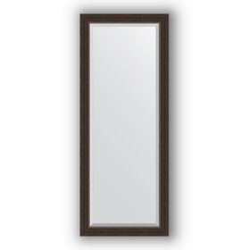 Зеркало с фацетом в багетной раме - палисандр 62 мм, 56 х 141 см, Evoform