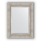 Зеркало с фацетом в багетной раме - римское серебро 88 мм, 56 х 76 см, Evoform - фото 306898035