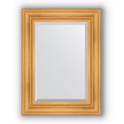 Зеркало с фацетом в багетной раме - травленое золото 99 мм, 59 х 79 см, Evoform - фото 6051332