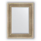 Зеркало с фацетом в багетной раме - серебряный акведук 93 мм, 57 х 77 см, Evoform - фото 306898047