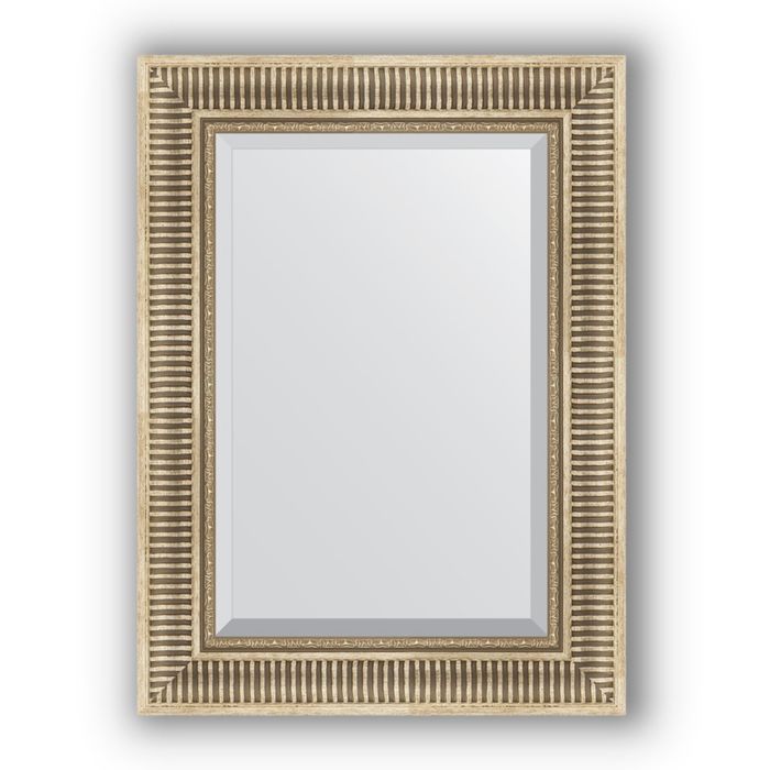 Зеркало с фацетом в багетной раме - серебряный акведук 93 мм, 57 х 77 см, Evoform