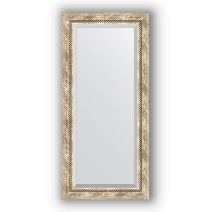 Зеркало с фацетом в багетной раме - прованс с плетением 70 мм, 53 х 113 см, Evoform