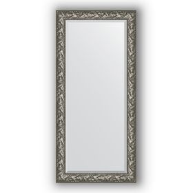 Зеркало с фацетом в багетной раме - византия серебро 99 мм, 79 х 169 см, Evoform