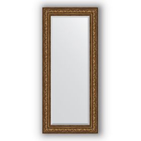 Зеркало с фацетом в багетной раме - виньетка состаренная бронза 109 мм, 70 х 160 см, Evoform