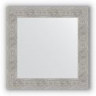 Зеркало в багетной раме - волна хром 90 мм, 70 х 70 см, Evoform - фото 306898097