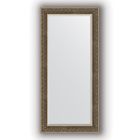 Зеркало с фацетом в багетной раме - вензель серебряный 101 мм, 79 х 169 см, Evoform - фото 6051400