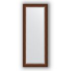 Зеркало с фацетом в багетной раме - орех 65 мм, 52 х 132 см, Evoform - фото 6051407