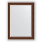 Зеркало с фацетом в багетной раме - орех 65 мм, 72 х 102 см, Evoform - фото 306898118