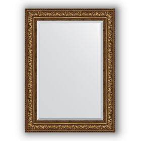 Зеркало с фацетом в багетной раме - виньетка состаренная бронза 109 мм, 80 х 110 см, Evoform
