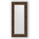 Зеркало с фацетом в багетной раме - состаренное дерево с орнаментом 120 мм, 67 х 152 см, Evoform - фото 6051417