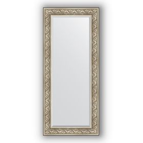Зеркало с фацетом в багетной раме - барокко серебро 106 мм, 70 х 160 см, Evoform