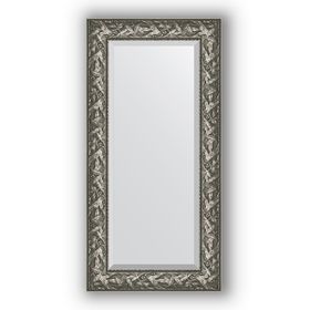 Зеркало с фацетом в багетной раме - византия серебро 99 мм, 59 х 119 см, Evoform