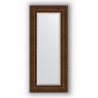 Зеркало с фацетом в багетной раме - состаренная бронза с орнаментом 120 мм, 62 х 142 см, Evoform - фото 6051445