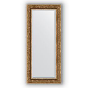 Зеркало с фацетом в багетной раме - вензель бронзовый 101 мм, 69 х 159 см, Evoform