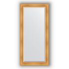 Зеркало с фацетом в багетной раме - травленое золото 99 мм, 79 х 169 см, Evoform - фото 6051455