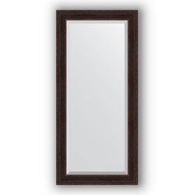 Зеркало с фацетом в багетной раме - тёмный прованс 99 мм, 79 х 169 см, Evoform
