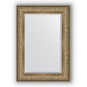 Зеркало с фацетом в багетной раме - виньетка античная бронза 109 мм, 70 х 100 см, Evoform