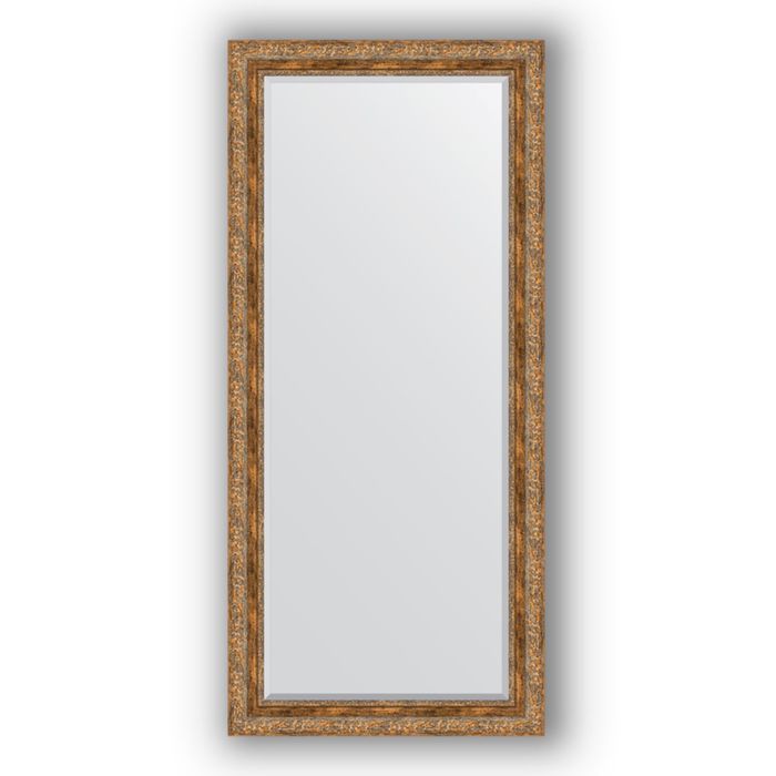 Зеркало с фацетом в багетной раме - виньетка античная бронза 85 мм, 75 х 165 см, Evoform