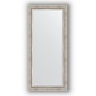 Зеркало с фацетом в багетной раме - римское серебро 88 мм, 76 х 166 см, Evoform - фото 6051467