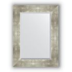 Зеркало с фацетом в багетной раме - алюминий 90 мм, 56 х 76 см, Evoform - фото 6051475