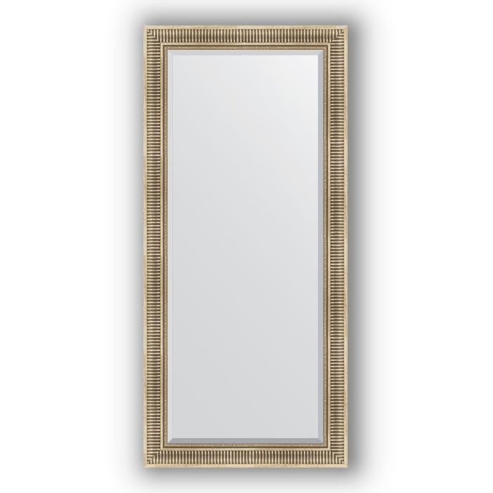 Зеркало с фацетом в багетной раме - серебряный акведук 93 мм, 77 х 167 см, Evoform