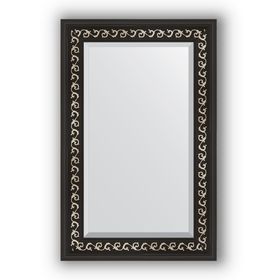 Зеркало с фацетом в багетной раме - чёрный ардеко 81 мм, 55 х 85 см, Evoform