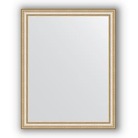 Зеркало в багетной раме - золотые бусы на серебре 60 мм, 75 х 95 см, Evoform