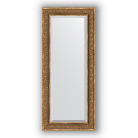 Зеркало с фацетом в багетной раме - вензель бронзовый 101 мм, 64 х 149 см, Evoform