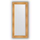 Зеркало с фацетом в багетной раме - травленое золото 99 мм, 69 х 159 см, Evoform - фото 6051501