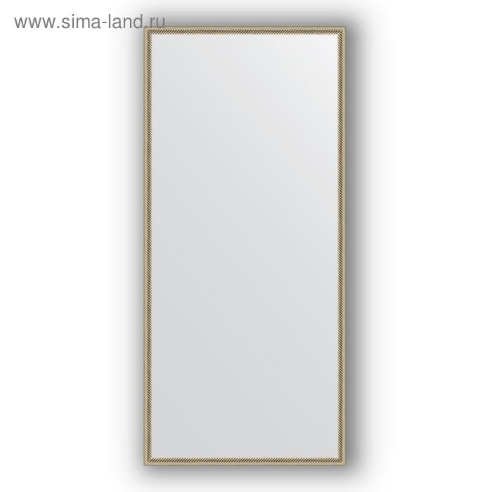 Зеркало в багетной раме - витое серебро 28 мм, 68 х 148 см, Evoform - Фото 1