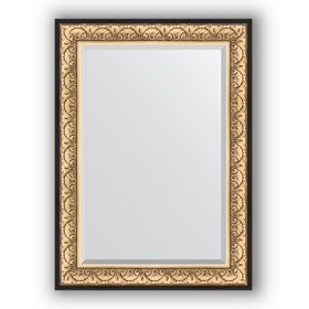 Зеркало с фацетом в багетной раме - барокко золото 106 мм, 80 х 110 см, Evoform