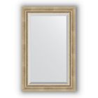 Зеркало с фацетом в багетной раме - состаренное серебро с плетением 70 мм, 53 х 83 см, Evoform - фото 6051510