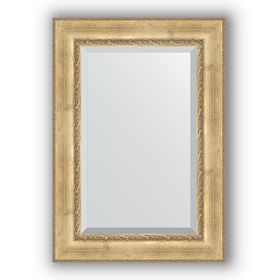 Зеркало с фацетом в багетной раме - состаренное серебро с орнаментом 120 мм, 72 х 102 см, Evoform