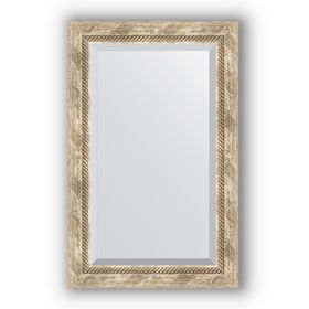 Зеркало с фацетом в багетной раме - прованс с плетением 70 мм, 53 х 83 см, Evoform