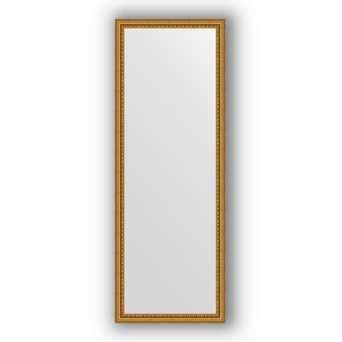Зеркало в багетной раме - бусы золотые 46 мм, 52 х 142 см, Evoform